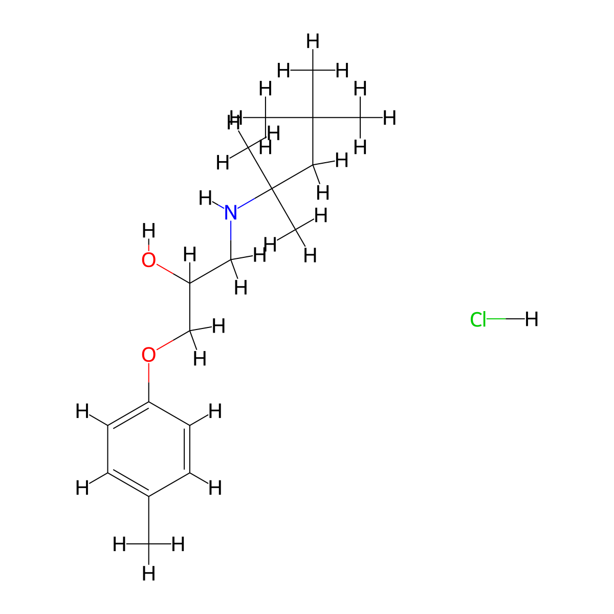 1-(p-Tolyloxy)-3-((2,4,4-trimethylpentan-2-yl)amino)propan-2-ol hydrochloride molecular structure, CAS 1216512-20-7
