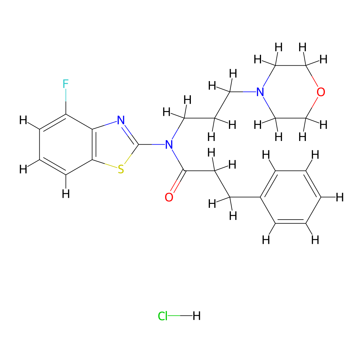 N-(4-fluorobenzo[d]thiazol-2-yl)-N-(3-morpholinopropyl)-3-phenylpropanamide hydrochloride molecular structure, CAS 1216514-61-2