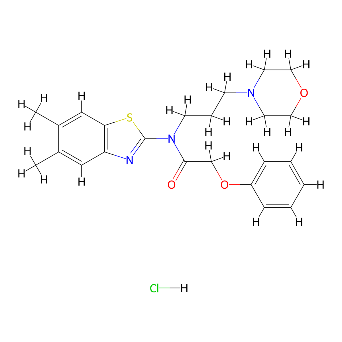 N-(5,6-dimethylbenzo[d]thiazol-2-yl)-N-(3-morpholinopropyl)-2-phenoxyacetamide hydrochloride molecular structure, CAS 1216515-22-8