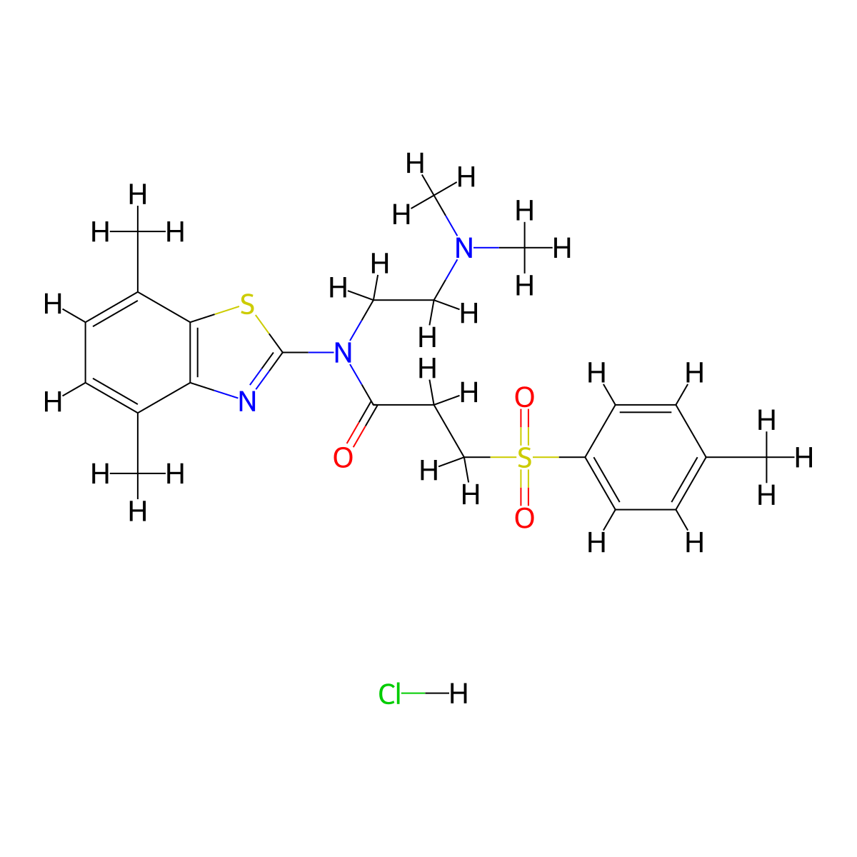 N-(2-(dimethylamino)ethyl)-N-(4,7-dimethylbenzo[d]thiazol-2-yl)-3-tosylpropanamide hydrochloride molecular structure, CAS 1216515-64-8