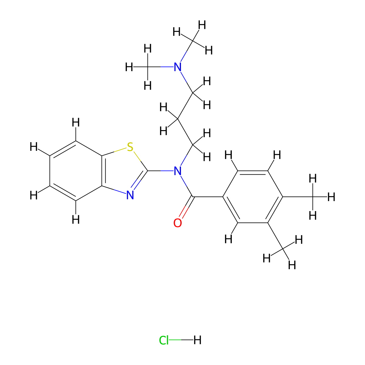 N-(1,3-Benzothiazol-2-YL)-N-[3-(dimethylamino)propyl]-3,4-dimethylbenzamide hydrochloride molecular structure, CAS 1216516-39-0