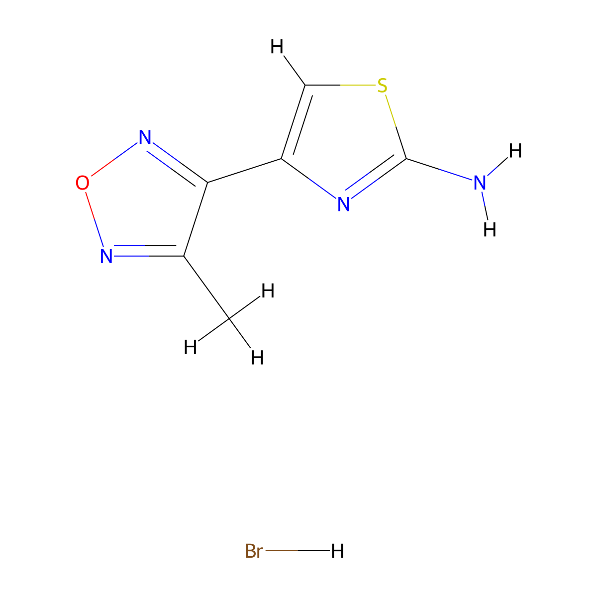 4-(4-Methyl-1,2,5-oxadiazol-3-yl)thiazol-2-amine hydrobromide molecular structure, CAS 1216520-26-1
