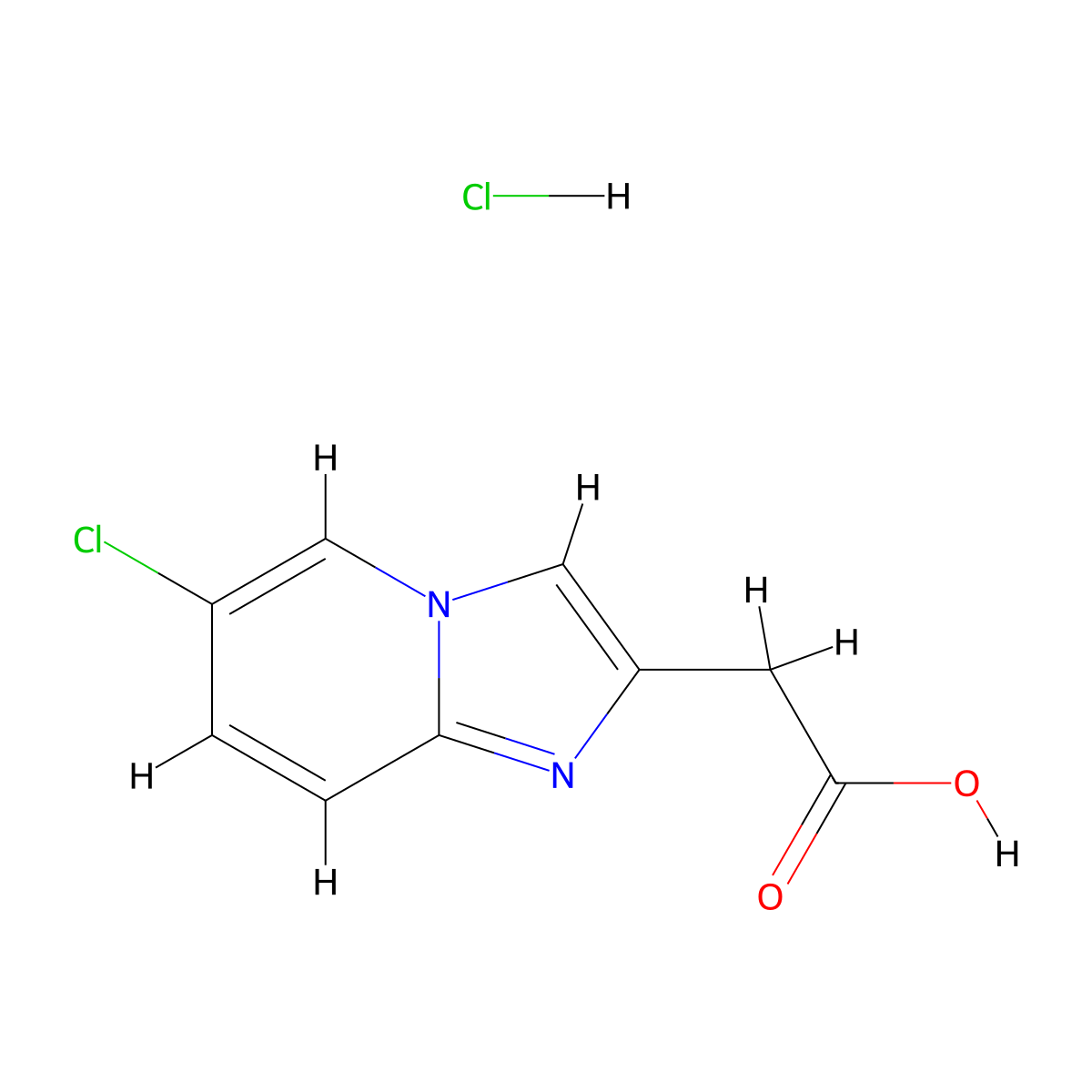 2-(6-Chloroimidazo[1,2-a]pyridin-2-yl)acetic acid hydrochloride molecular structure, CAS 1216521-67-3