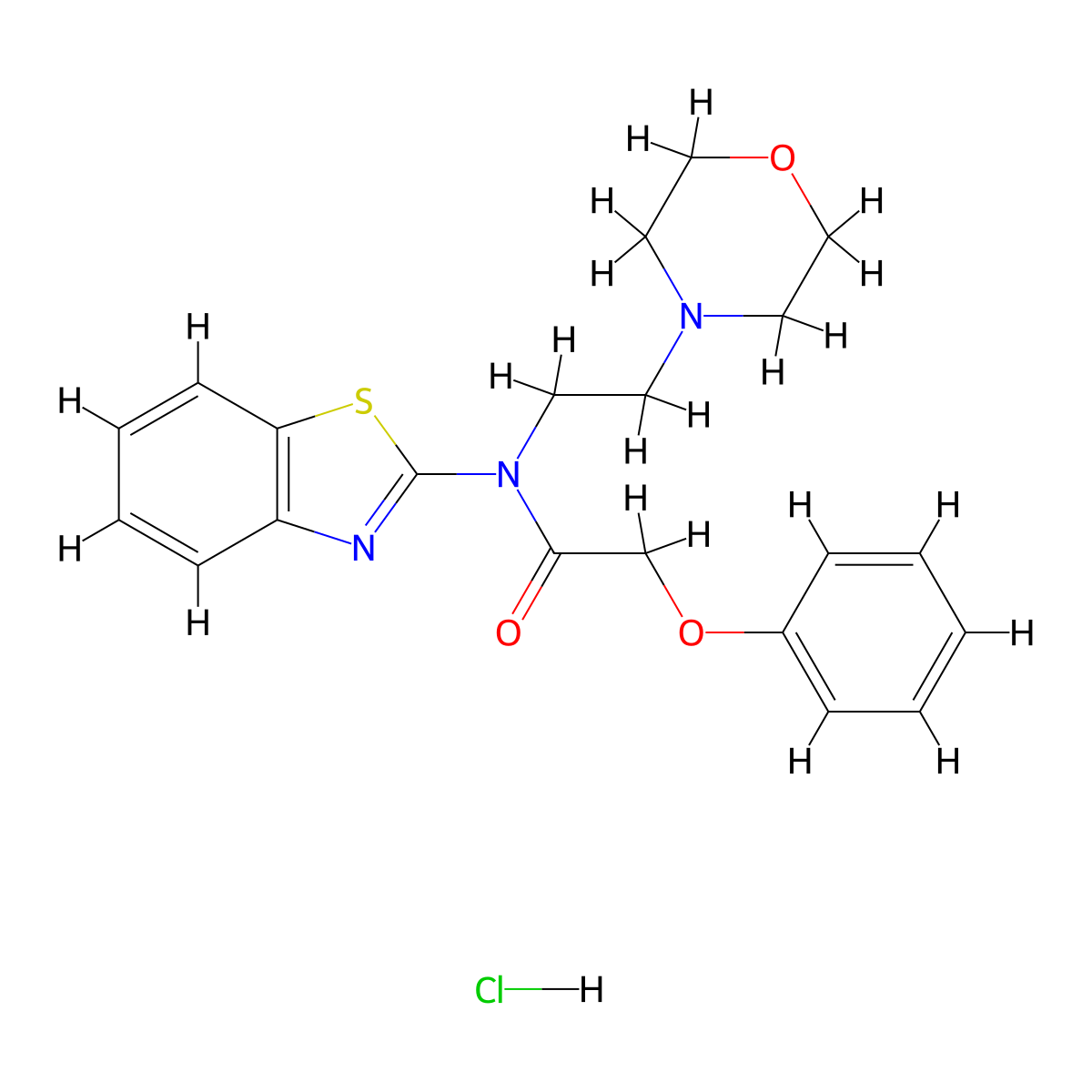 N-(benzo[d]thiazol-2-yl)-N-(2-morpholinoethyl)-2-phenoxyacetamide hydrochloride molecular structure, CAS 1216522-73-4