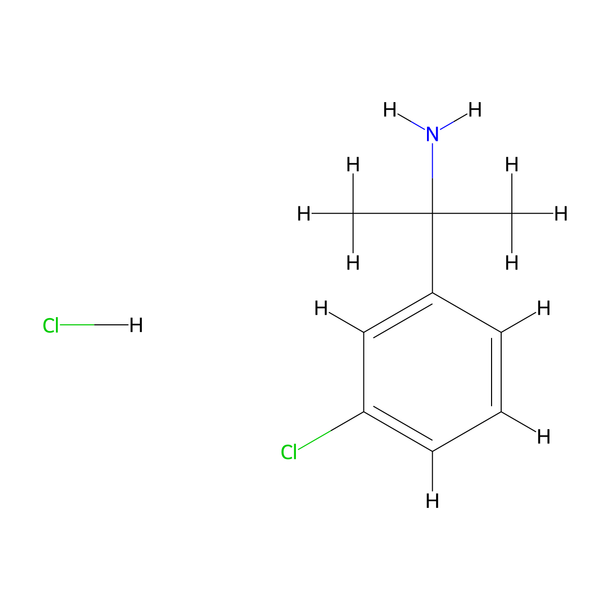2-(3-Chlorophenyl)propan-2-amine hydrochloride molecular structure, CAS 1216523-22-6