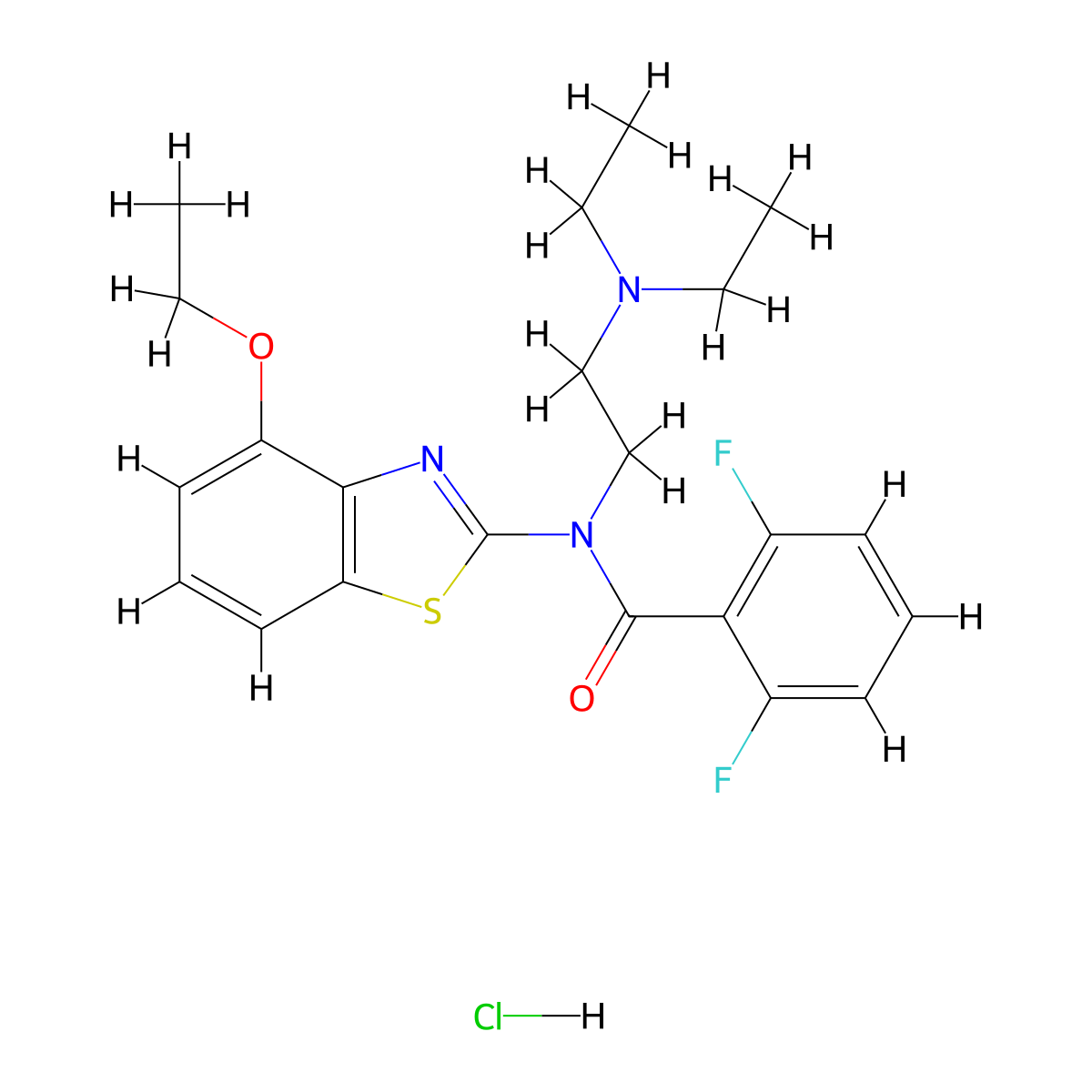 N-(2-(diethylamino)ethyl)-N-(4-ethoxybenzo[d]thiazol-2-yl)-2,6-difluorobenzamide hydrochloride molecular structure, CAS 1216524-53-6