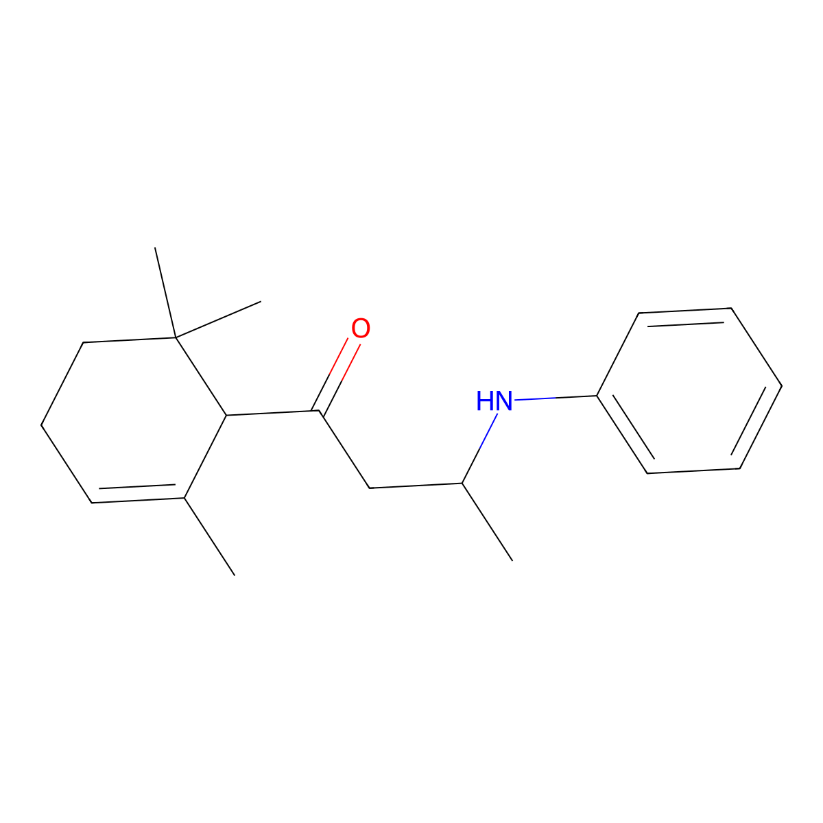 3-(Phenylamino)-1-(2,6,6-trimethylcyclohex-2-en-1-yl)butan-1-one molecular structure, CAS 1216524-55-8