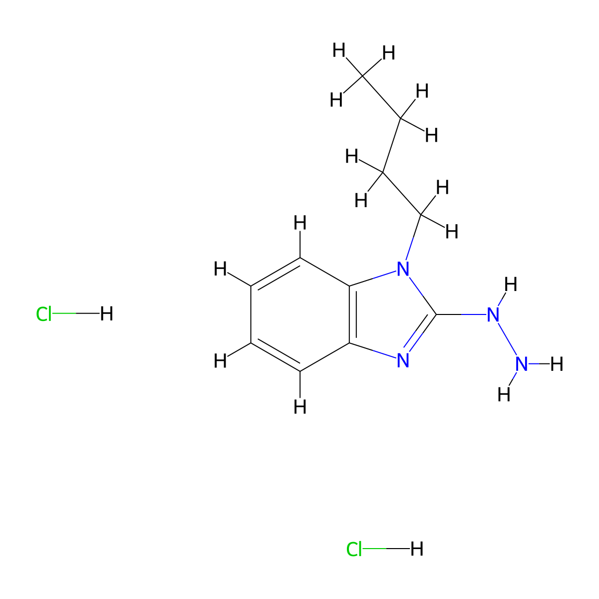 1-Butyl-2-hydrazino-1H-benzimidazole dihydrochloride molecular structure, CAS 1216525-09-5