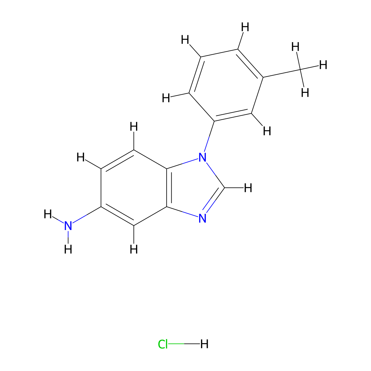 1-(3-methylphenyl)-1{H}-benzimidazol-5-amine molecular structure, CAS 1216525-47-1