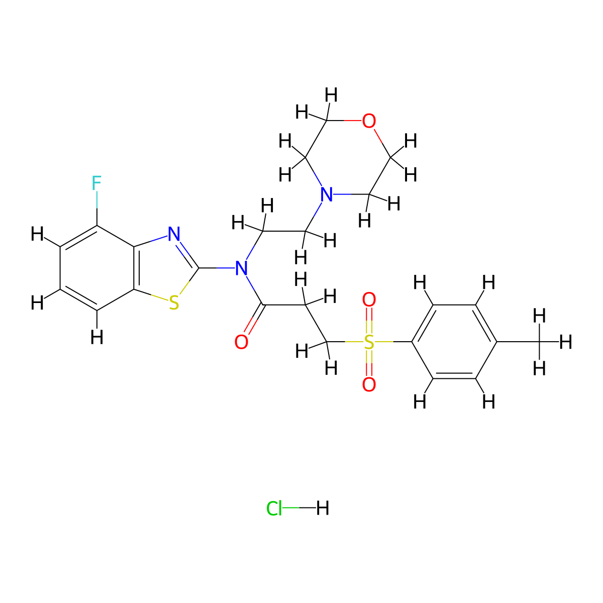 N-(4-fluorobenzo[d]thiazol-2-yl)-N-(2-morpholinoethyl)-3-tosylpropanamide hydrochloride molecular structure, CAS 1216526-76-9