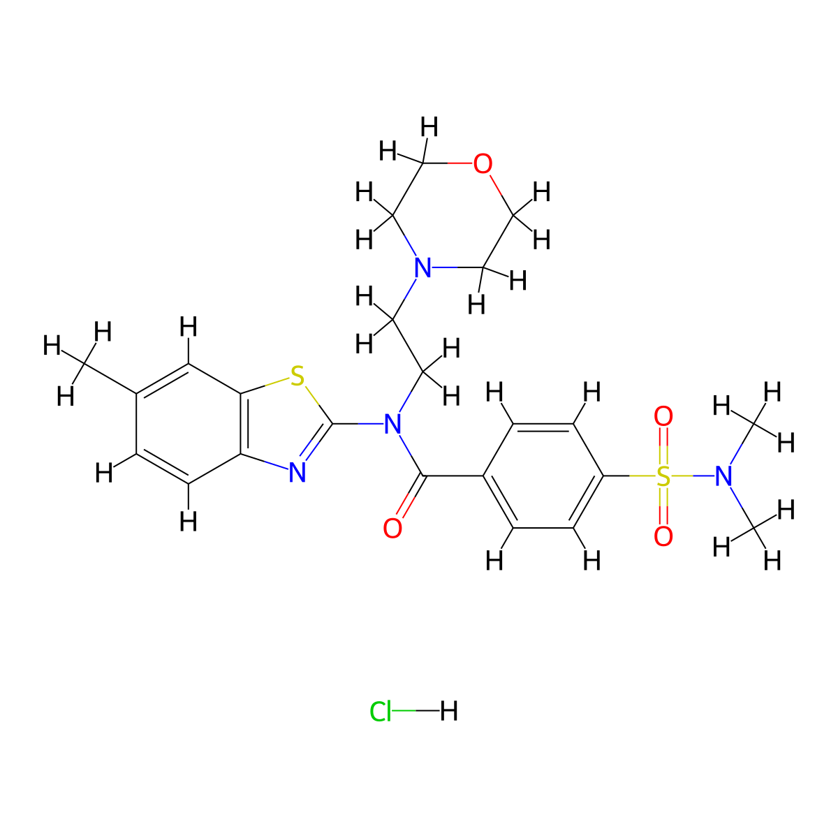 4-(N,N-dimethylsulfamoyl)-N-(6-methylbenzo[d]thiazol-2-yl)-N-(2-morpholinoethyl)benzamide hydrochloride molecular structure, CAS 1216532-23-8