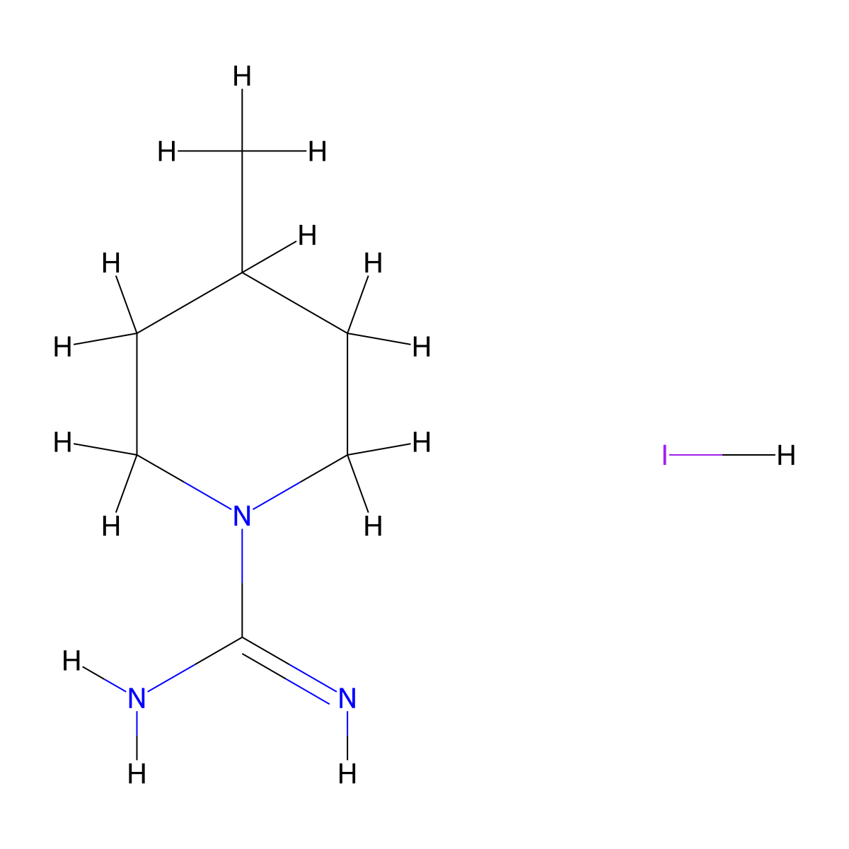 4-Methylpiperidine-1-carboximidamide hydroiodide molecular structure, CAS 1216532-69-2