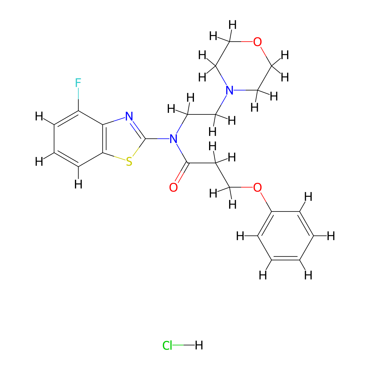 N-(4-fluorobenzo[d]thiazol-2-yl)-N-(2-morpholinoethyl)-3-phenoxypropanamide hydrochloride molecular structure, CAS 1216534-23-4