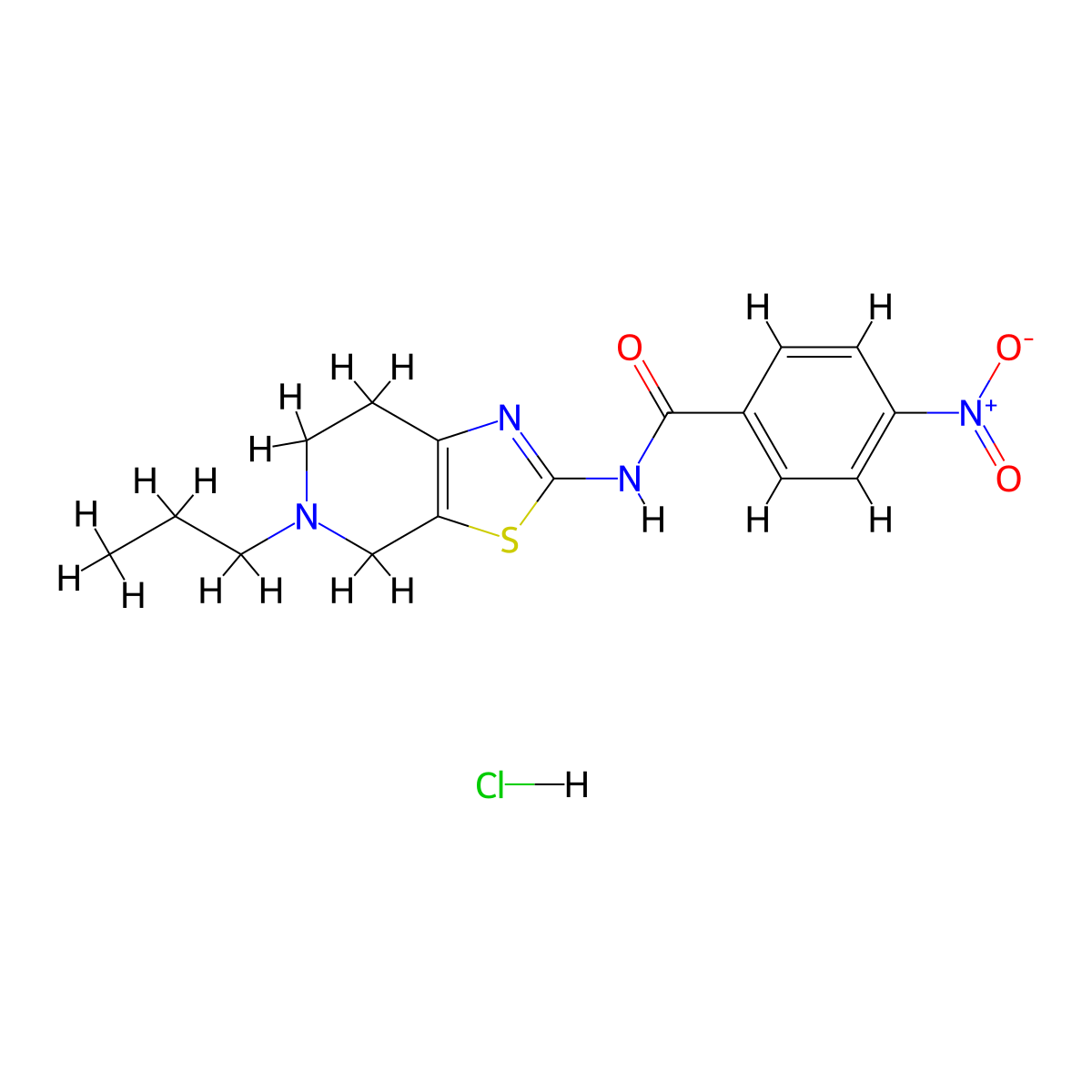 4-nitro-N-(5-propyl-4,5,6,7-tetrahydrothiazolo[5,4-c]pyridin-2-yl)benzamide hydrochloride molecular structure, CAS 1216534-62-1