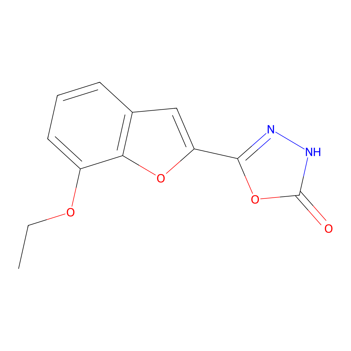 5-(7-Ethoxy-1-benzofuran-2-yl)-1,3,4-oxadiazol-2(3H)-one molecular structure, CAS 1216537-96-0