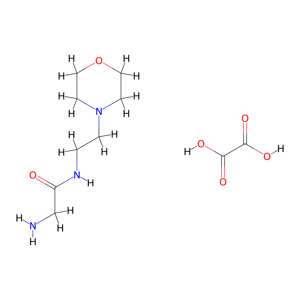 2-amino-N-[2-(morpholin-4-yl)ethyl]acetamide; oxalic acid molecular structure, CAS 1216539-51-3