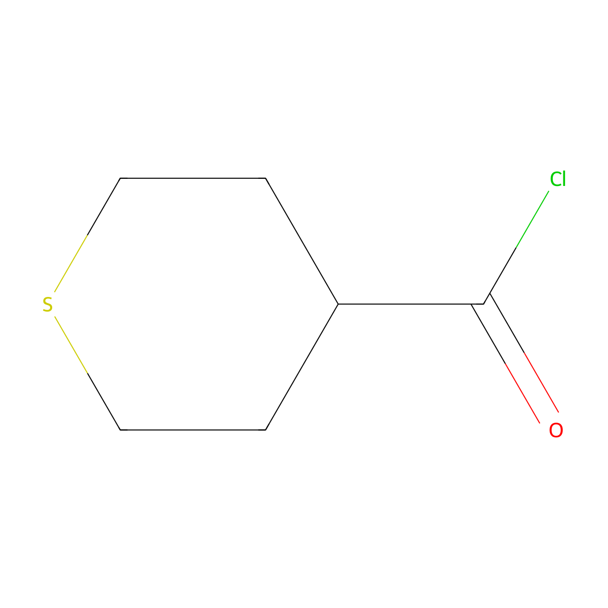 Thiane-4-carbonyl chloride molecular structure, CAS 121654-84-0