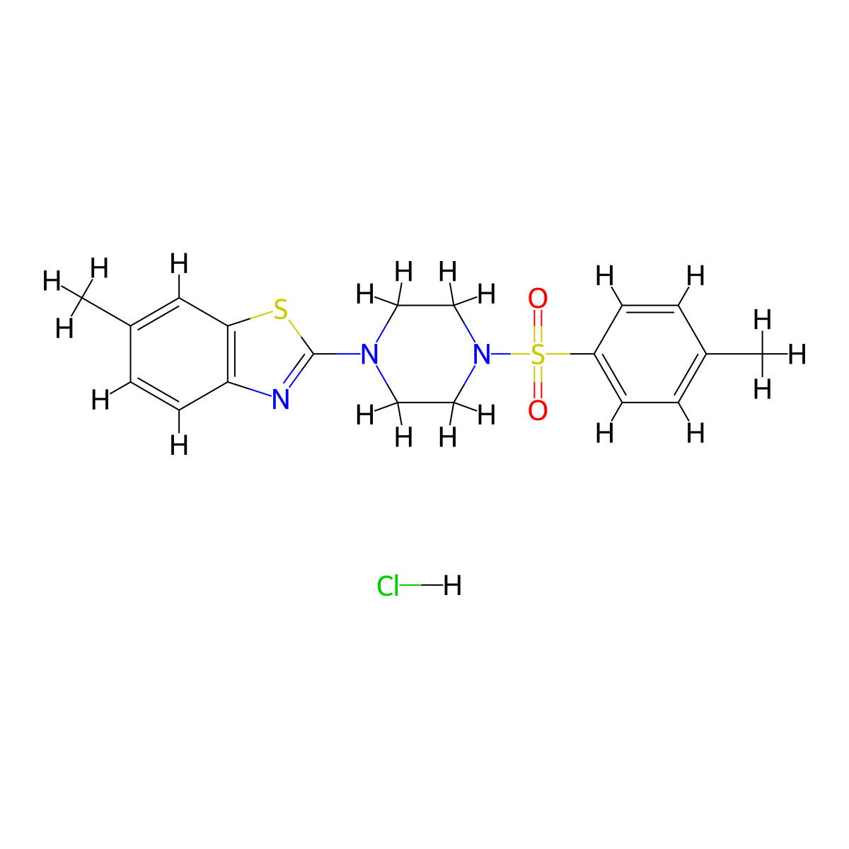 6-Methyl-2-(4-tosylpiperazin-1-yl)benzo[d]thiazole hydrochloride molecular structure, CAS 1216540-69-0