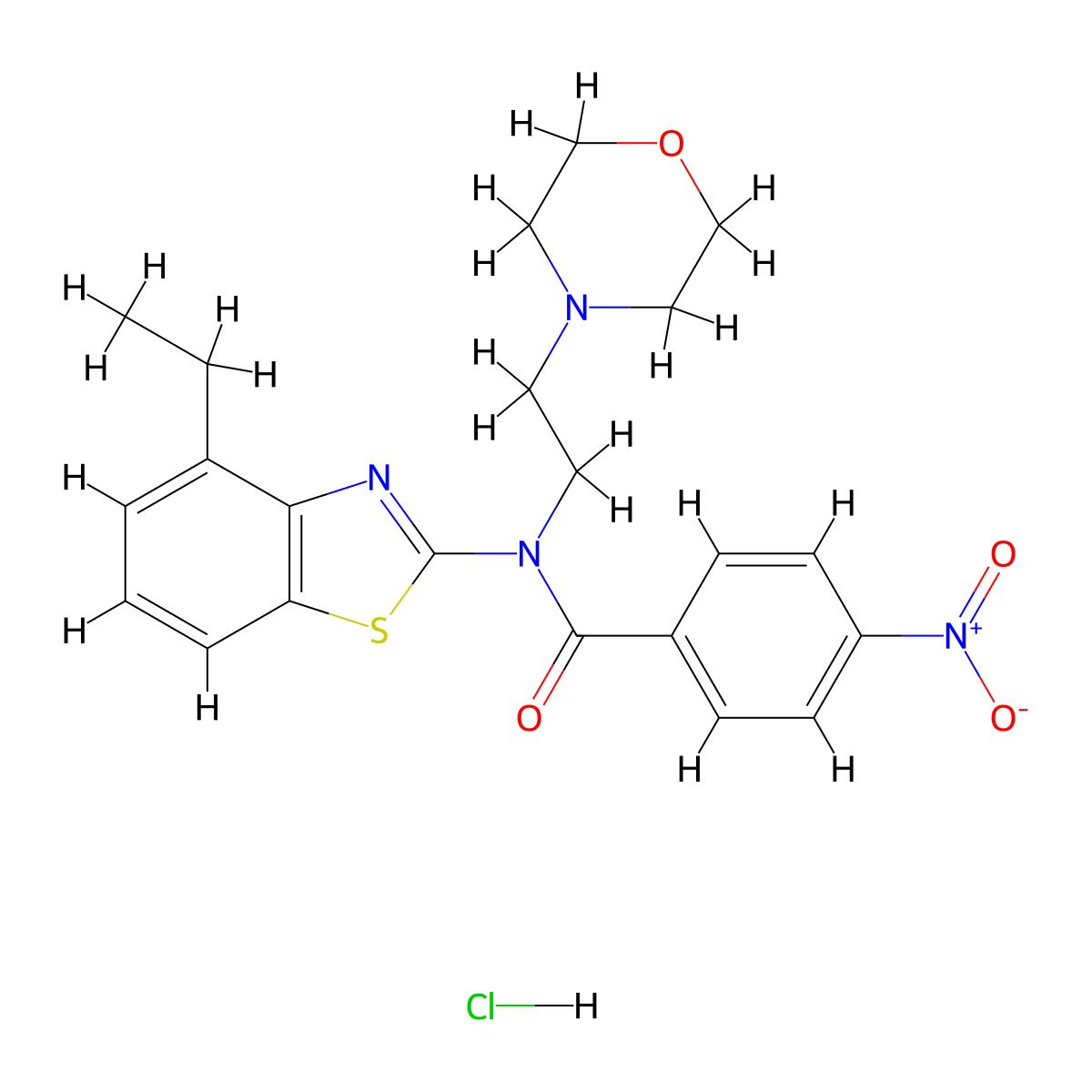 N-(4-ethylbenzo[d]thiazol-2-yl)-N-(2-morpholinoethyl)-4-nitrobenzamide hydrochloride molecular structure, CAS 1216541-18-2