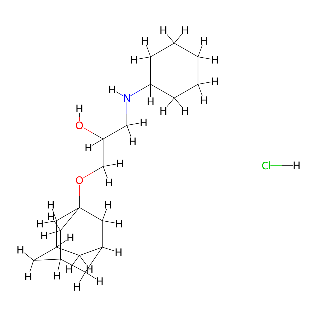 1-(Adamantan-1-yloxy)-3-(cyclohexylamino)propan-2-ol hydrochloride molecular structure, CAS 1216542-16-3