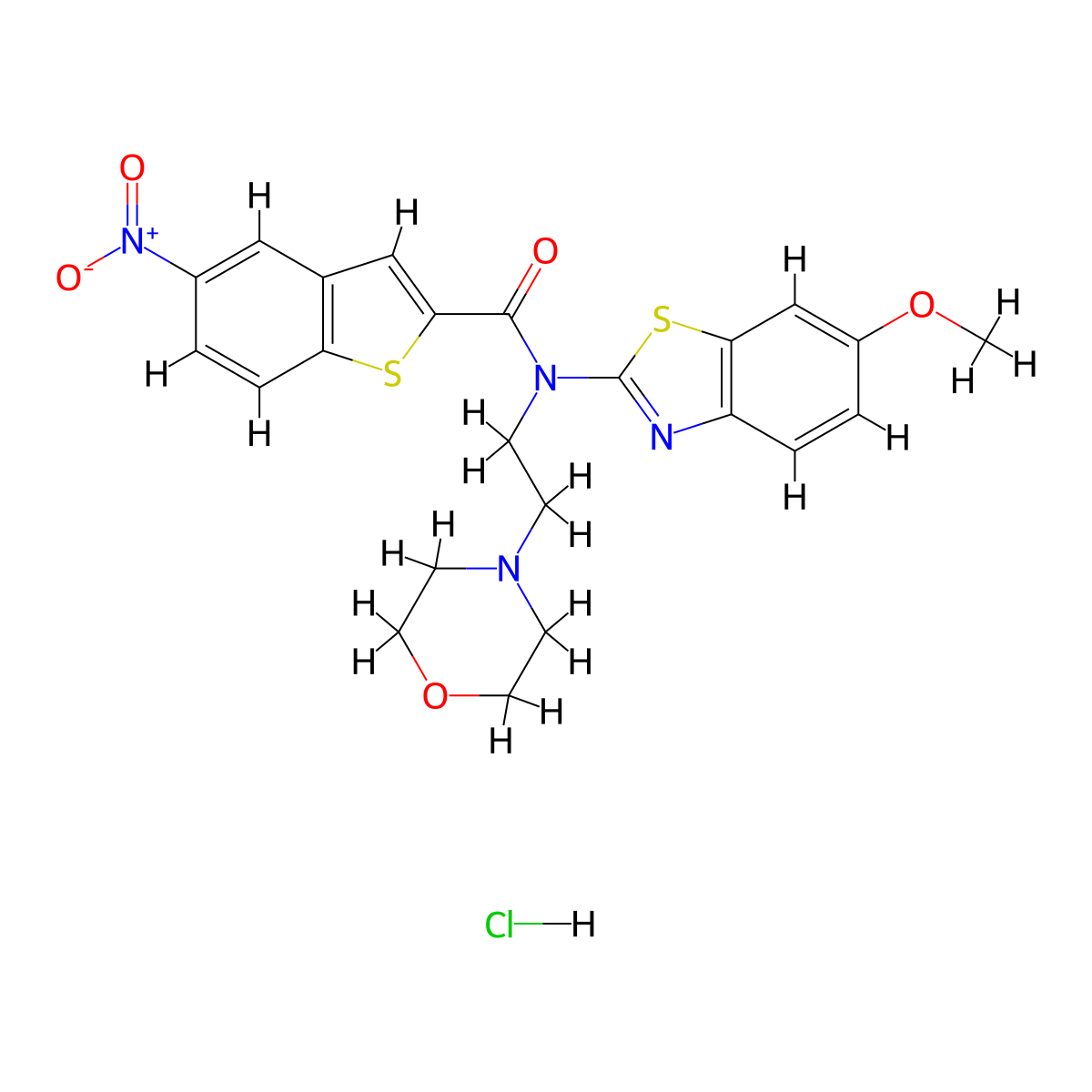 N-(6-methoxybenzo[d]thiazol-2-yl)-N-(2-morpholinoethyl)-5-nitrobenzo[b]thiophene-2-carboxamide hydrochloride molecular structure, CAS 1216543-45-1