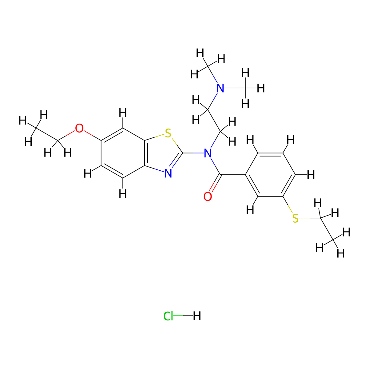 N-(2-(dimethylamino)ethyl)-N-(6-ethoxybenzo[d]thiazol-2-yl)-3-(ethylthio)benzamide hydrochloride molecular structure, CAS 1216544-27-2
