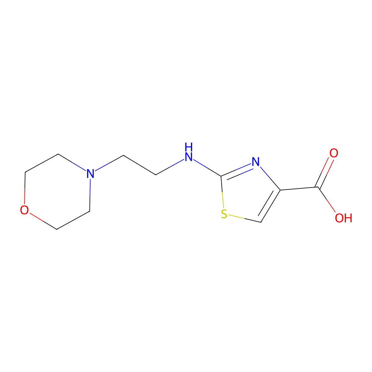 2-[(2-Morpholin-4-ylethyl)amino]-1,3-thiazole-4-carboxylic acid molecular structure, CAS 1216544-32-9