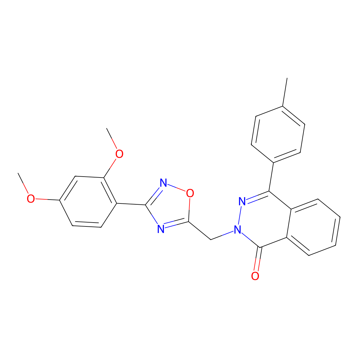 2-((3-(2,4-dimethoxyphenyl)-1,2,4-oxadiazol-5-yl)methyl)-4-(p-tolyl)phthalazin-1(2H)-one molecular structure, CAS 1216545-17-3