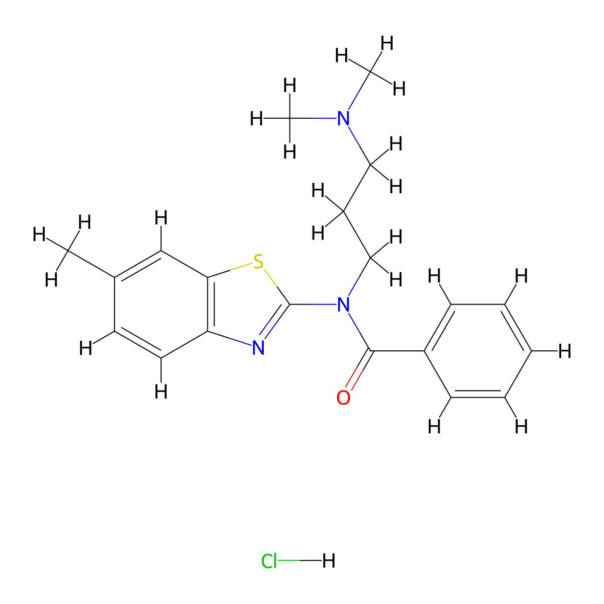 N-(3-(dimethylamino)propyl)-N-(6-methylbenzo[d]thiazol-2-yl)benzamide hydrochloride molecular structure, CAS 1216545-54-8