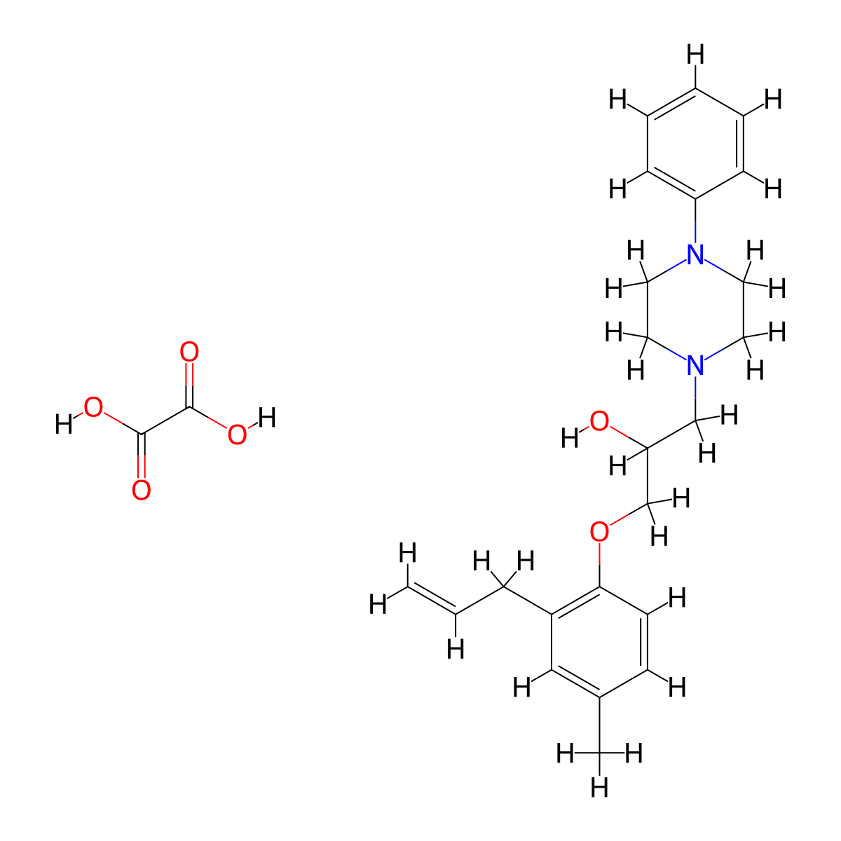 1-(2-Allyl-4-methylphenoxy)-3-(4-phenylpiperazin-1-yl)propan-2-ol oxalate molecular structure, CAS 1216546-09-6