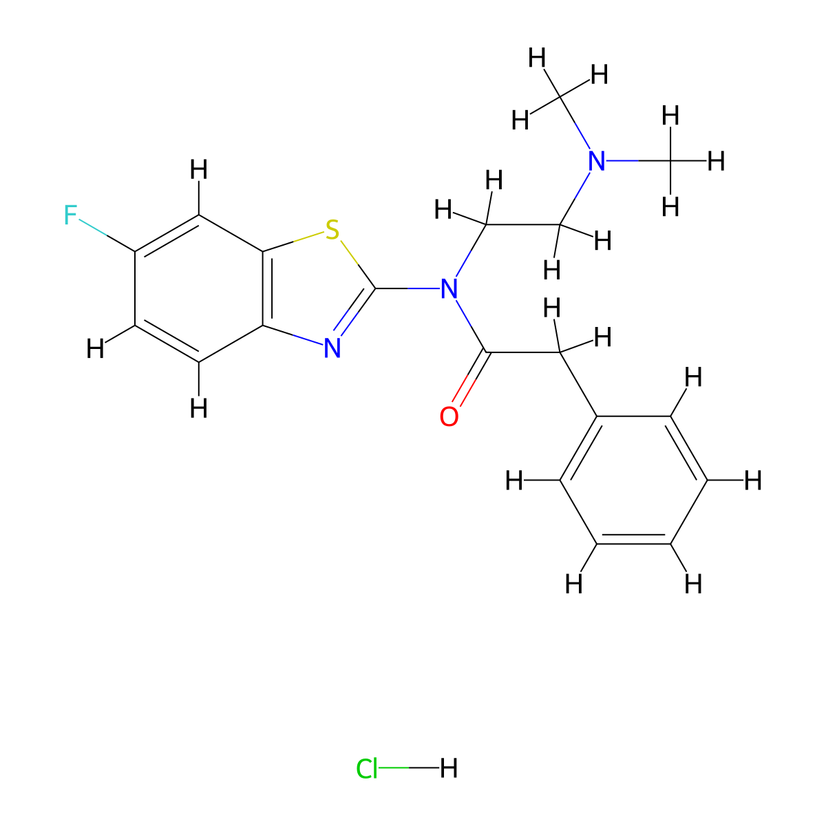 N-[2-(Dimethylamino)ethyl]-N-(6-fluoro-1,3-benzothiazol-2-YL)-2-phenylacetamide hydrochloride molecular structure, CAS 1216549-51-7