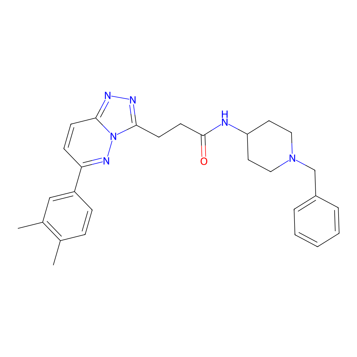 N-(1-benzylpiperidin-4-yl)-3-[6-(3,4-dimethylphenyl)-[1,2,4]triazolo[4,3-b]pyridazin-3-yl]propanamide molecular structure, CAS 1216550-83-2