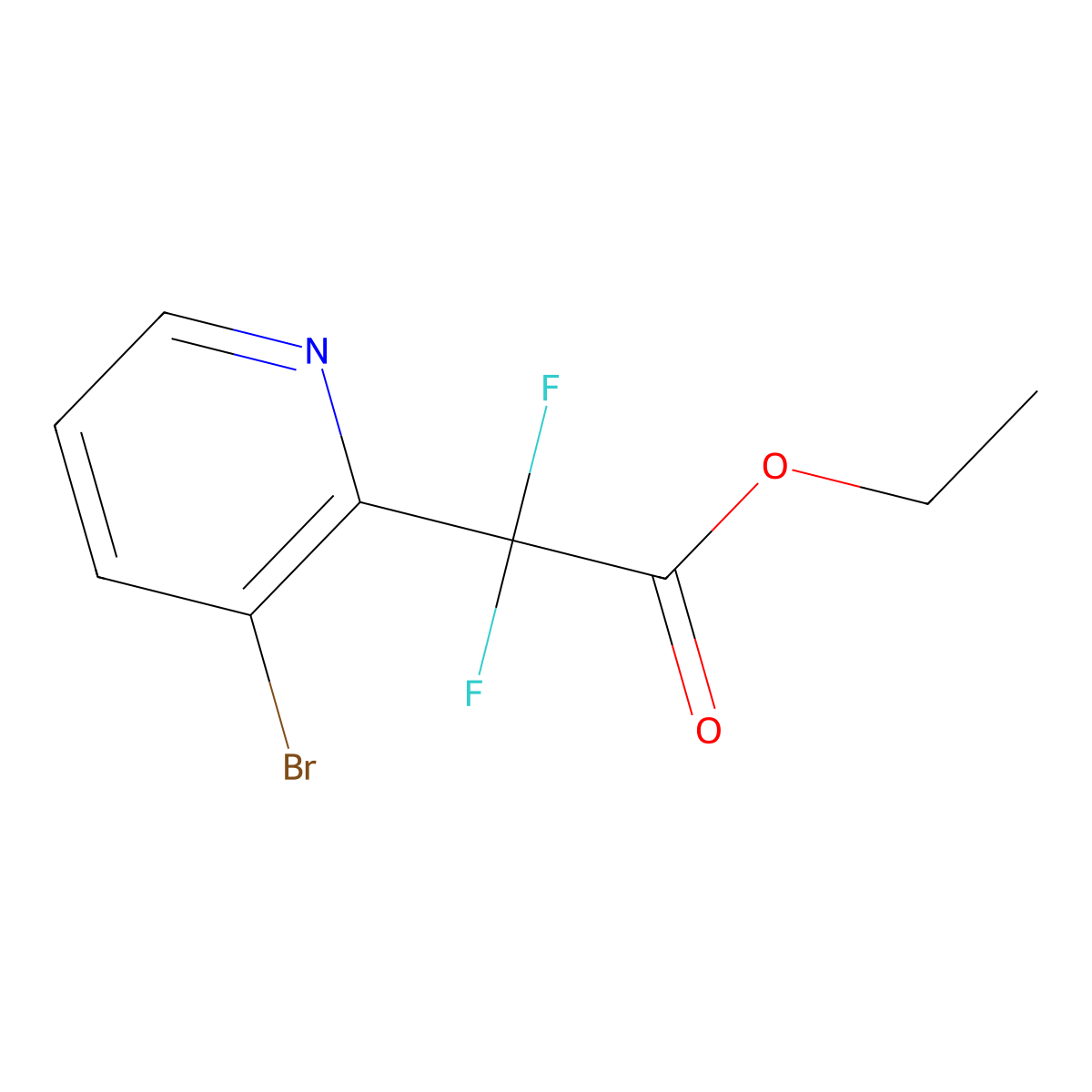 Ethyl Difluoro(3-bromopyridin-2-yl)acetate molecular structure, CAS 1216550-94-5