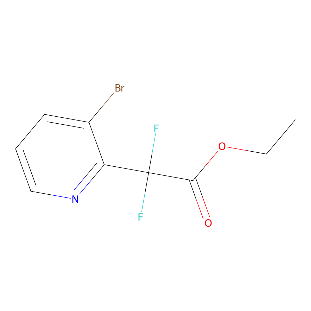 Ethyl Difluoro(3-bromopyridin-2-yl)acetate molecular structure, CAS 1216550-94-5