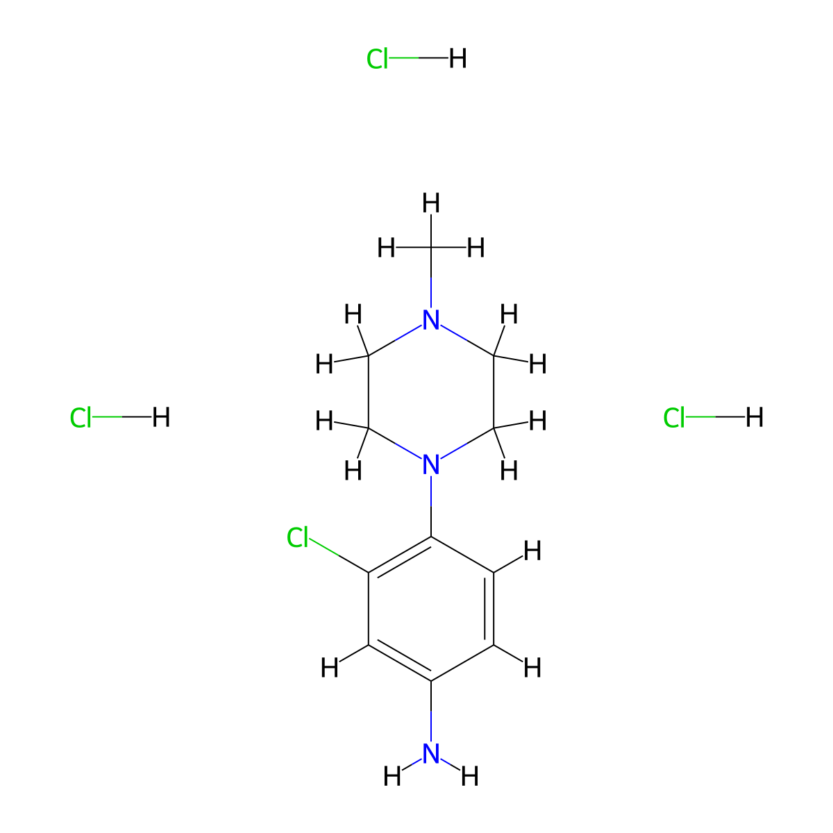 3-Chloro-4-(4-methylpiperazin-1-yl)aniline trihydrochloride molecular structure, CAS 1216553-83-1