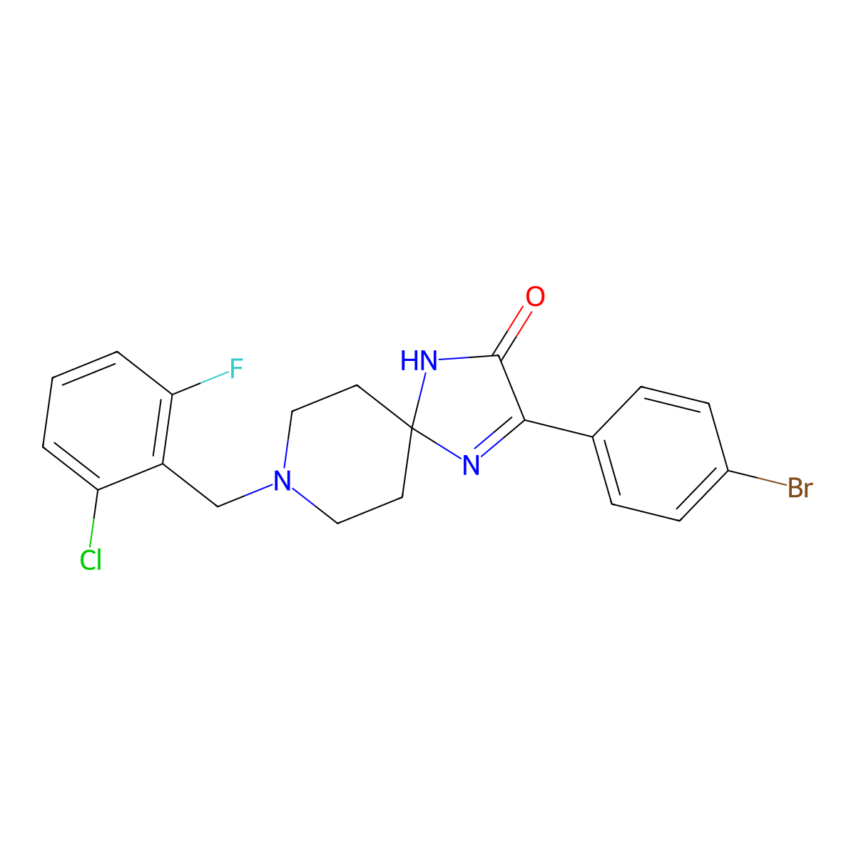3-(4-Bromophenyl)-8-(2-chloro-6-fluorobenzyl)-1,4,8-triazaspiro[4.5]dec-3-en-2-one molecular structure, CAS 1216555-47-3