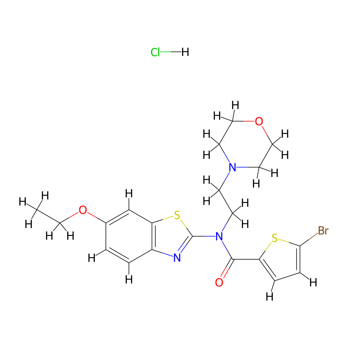5-bromo-N-(6-ethoxybenzo[d]thiazol-2-yl)-N-(2-morpholinoethyl)thiophene-2-carboxamide hydrochloride molecular structure, CAS 1216557-12-8