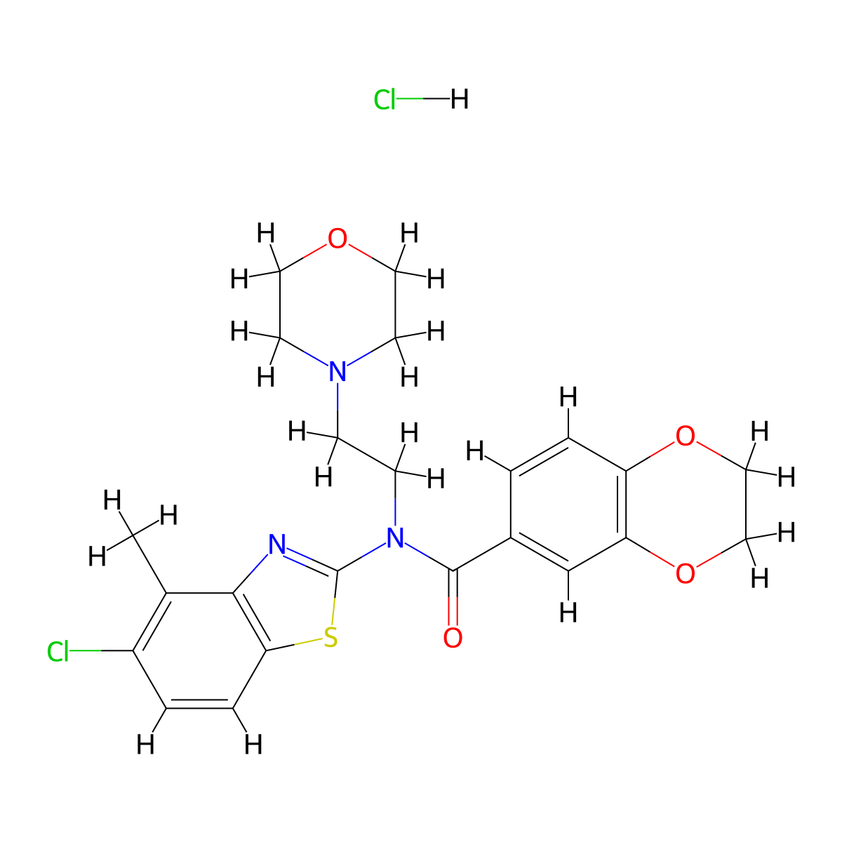 N-(5-chloro-4-methylbenzo[d]thiazol-2-yl)-N-(2-morpholinoethyl)-2,3-dihydrobenzo[b][1,4]dioxine-6-carboxamide hydrochloride molecular structure, CAS 1216561-35-1