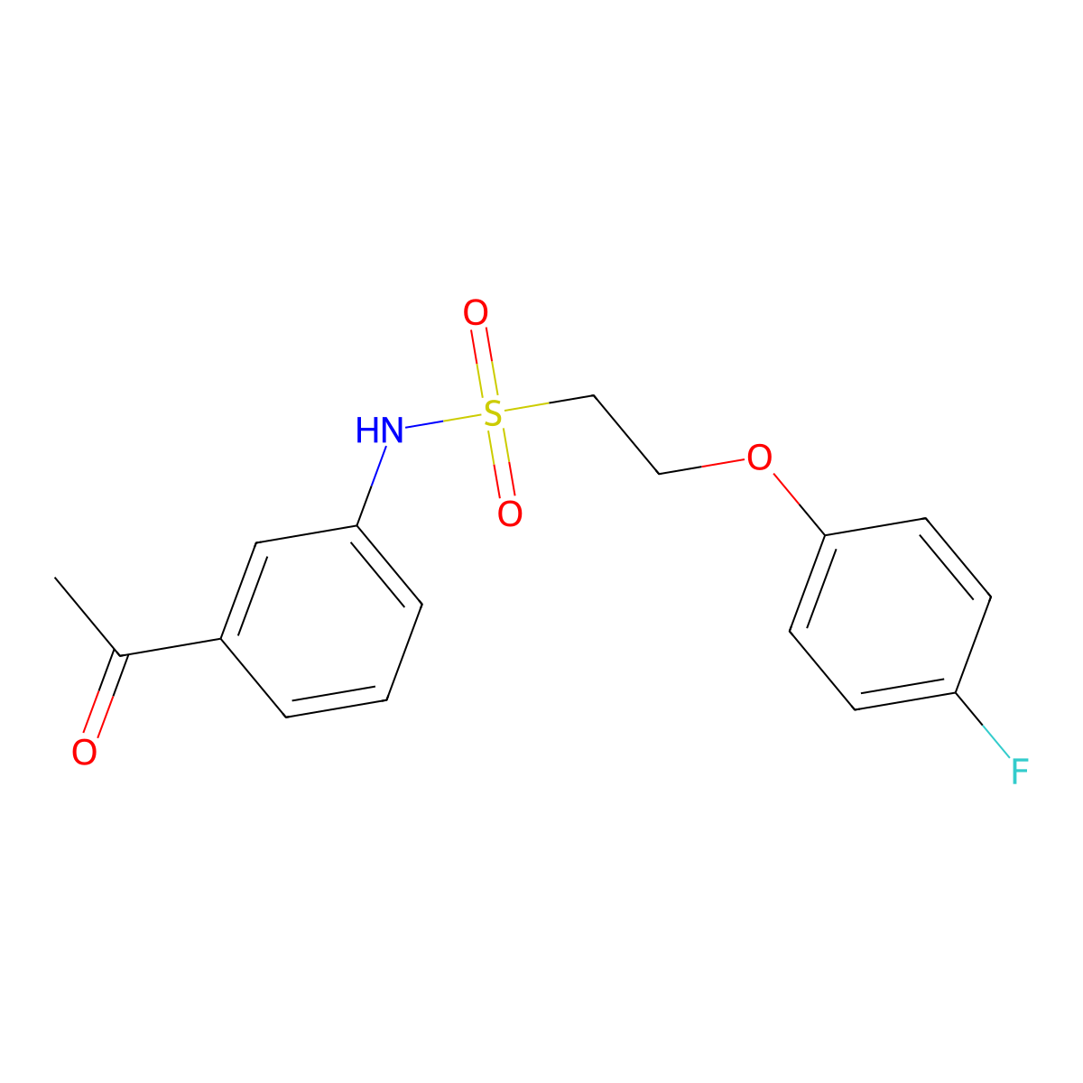 N-(3-acetylphenyl)-2-(4-fluorophenoxy)ethanesulfonamide molecular structure, CAS 1216561-73-7