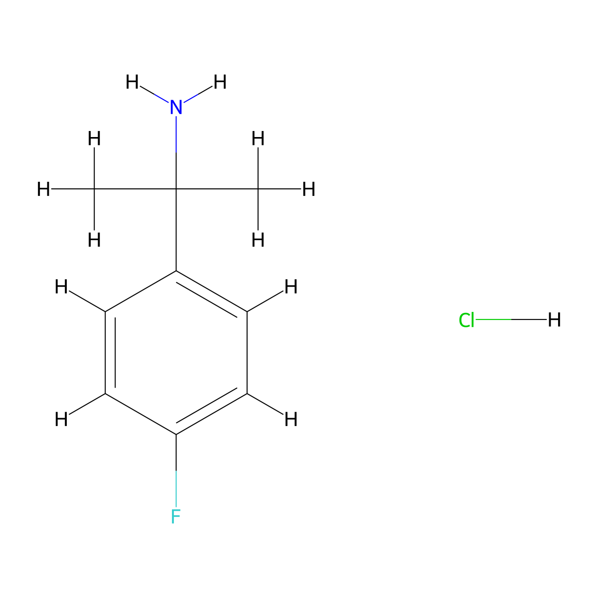 2-(4-Fluorophenyl)propan-2-amine hydrochloride molecular structure, CAS 1216563-60-8