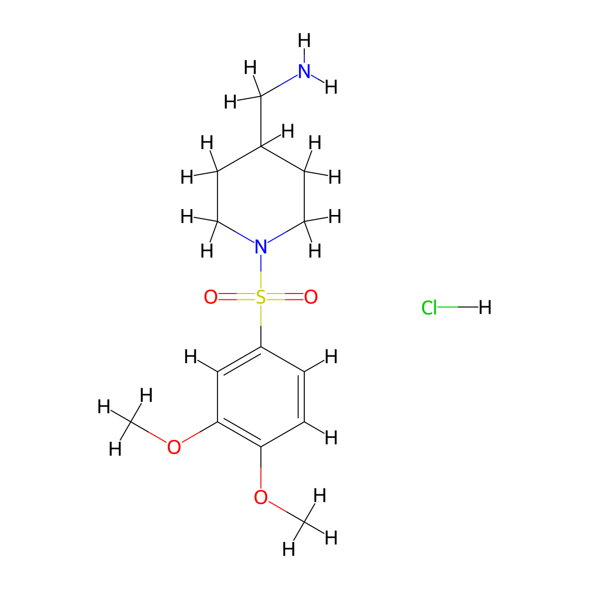 [1-(3,4-Dimethoxybenzenesulfonyl)piperidin-4-yl]methanamine hydrochloride molecular structure, CAS 1216563-75-5