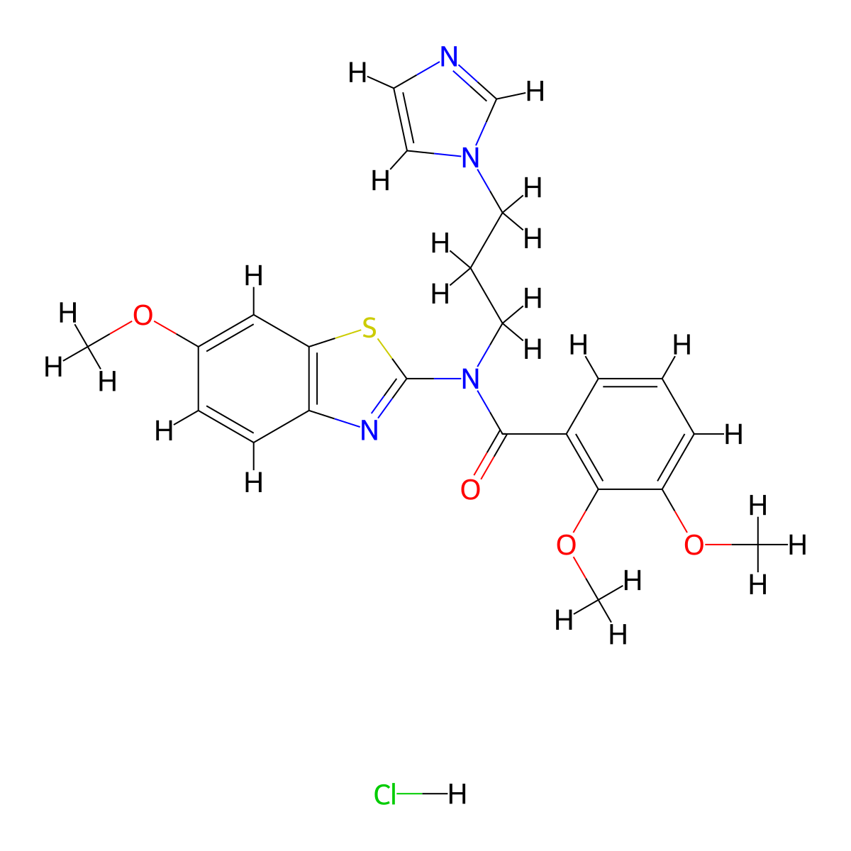 N-(3-(1H-imidazol-1-yl)propyl)-2,3-dimethoxy-N-(6-methoxybenzo[d]thiazol-2-yl)benzamide hydrochloride molecular structure, CAS 1216563-77-7