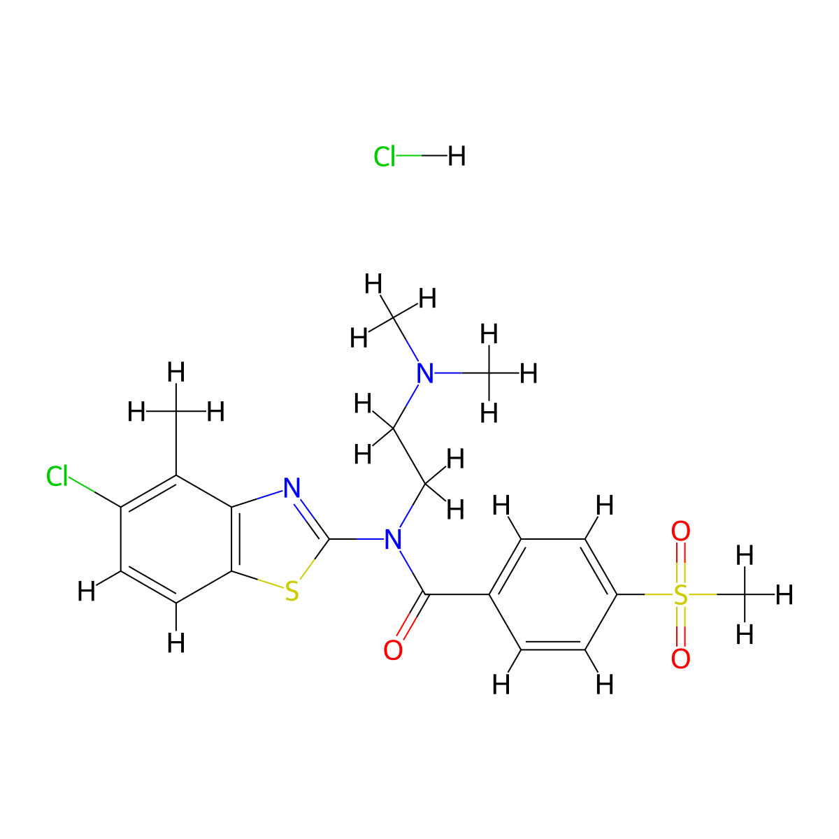 N-(5-Chloro-4-methyl-1,3-benzothiazol-2-YL)-N-[2-(dimethylamino)ethyl]-4-methanesulfonylbenzamide hydrochloride molecular structure, CAS 1216564-30-5