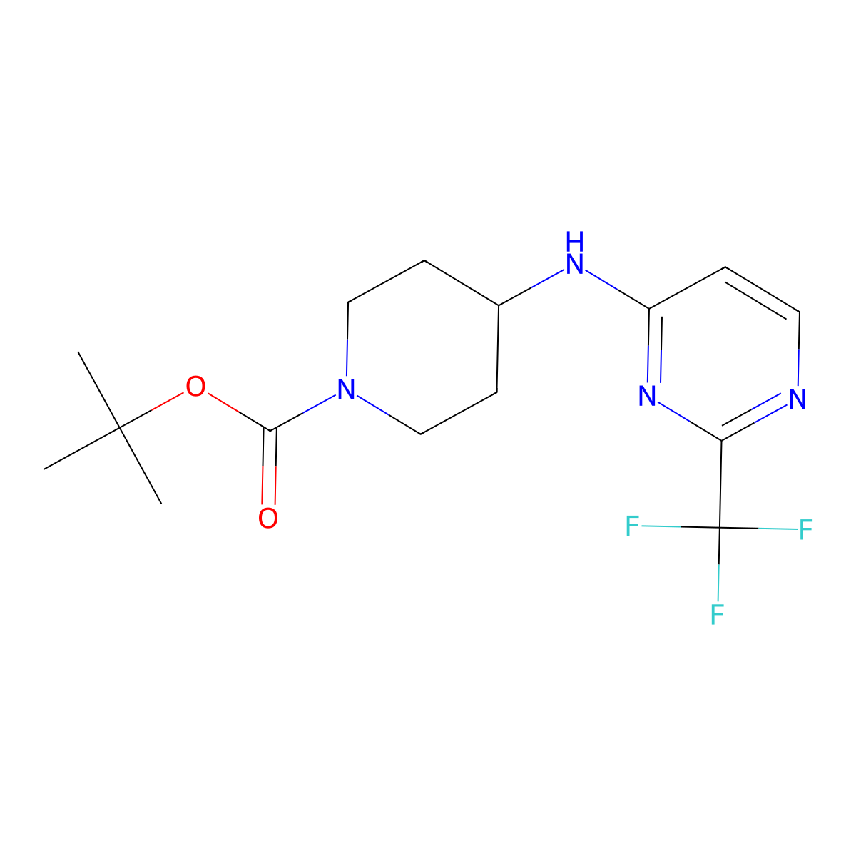 tert-Butyl 4-{[2-(Trifluoromethyl)pyrimidin-4-yl]amino}piperidine-1-carboxylate molecular structure, CAS 1216564-68-9