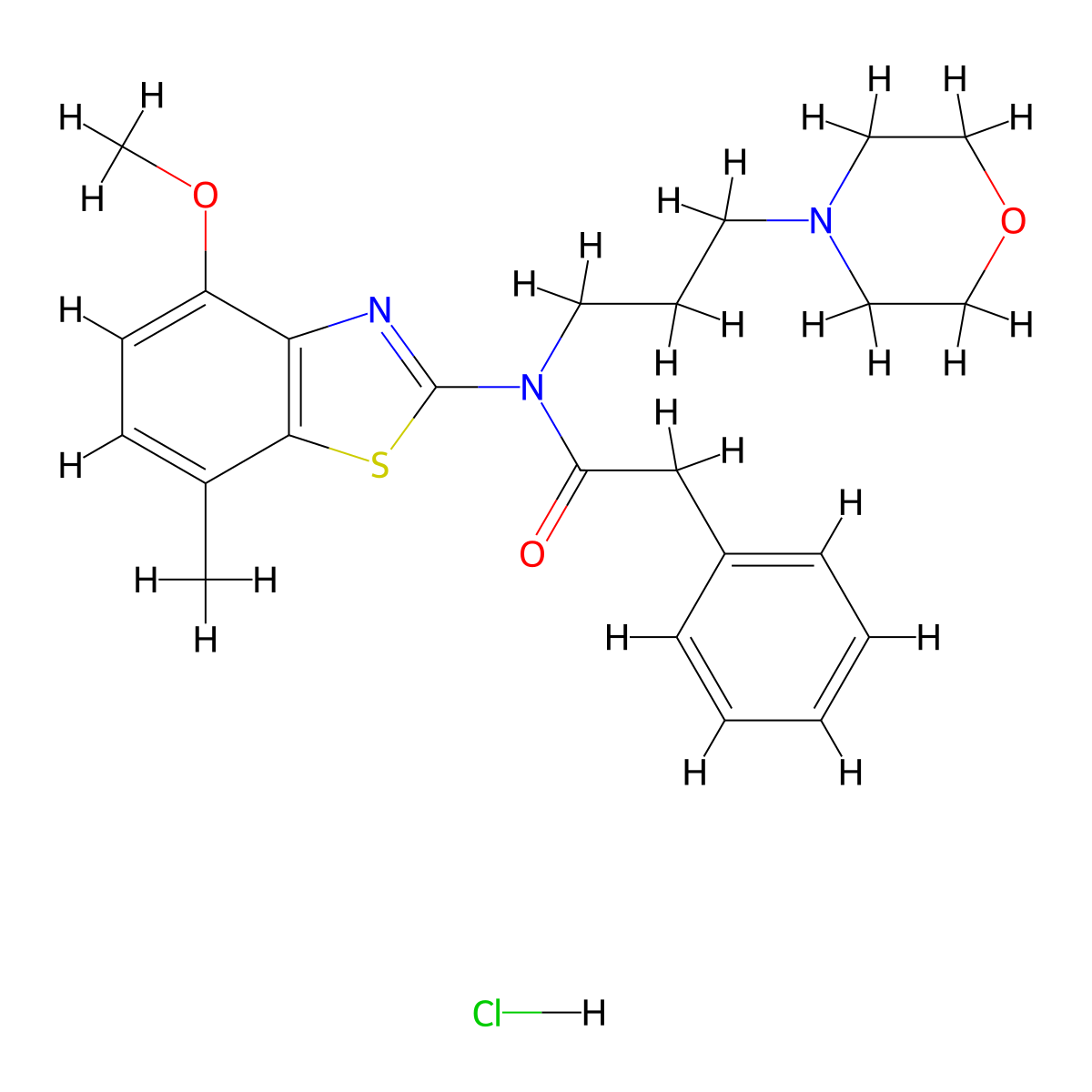 N-(4-methoxy-7-methylbenzo[d]thiazol-2-yl)-N-(3-morpholinopropyl)-2-phenylacetamide hydrochloride molecular structure, CAS 1216565-15-9