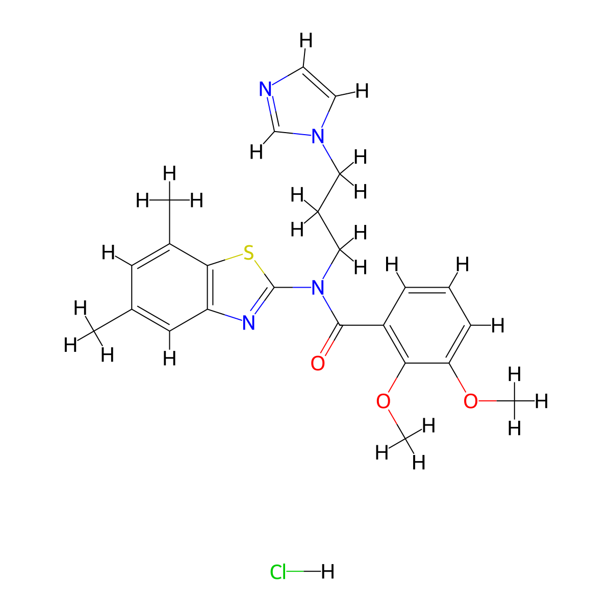 N-(3-(1H-imidazol-1-yl)propyl)-N-(5,7-dimethylbenzo[d]thiazol-2-yl)-2,3-dimethoxybenzamide hydrochloride molecular structure, CAS 1216568-61-4