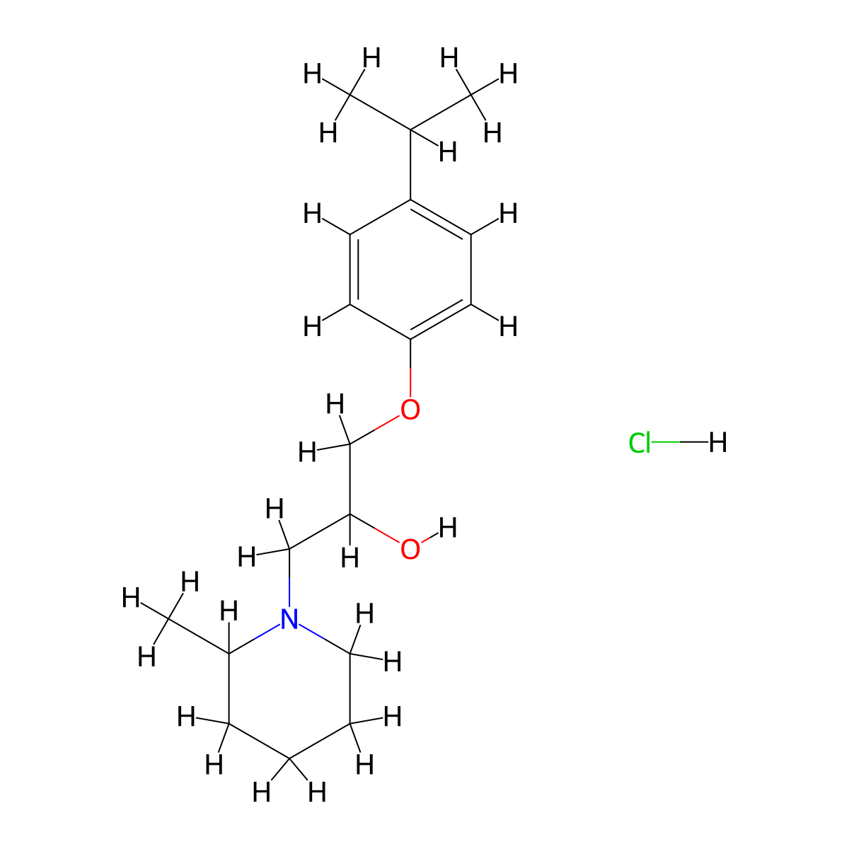 1-(4-Isopropylphenoxy)-3-(2-methylpiperidin-1-yl)propan-2-ol hydrochloride molecular structure, CAS 1216570-12-5
