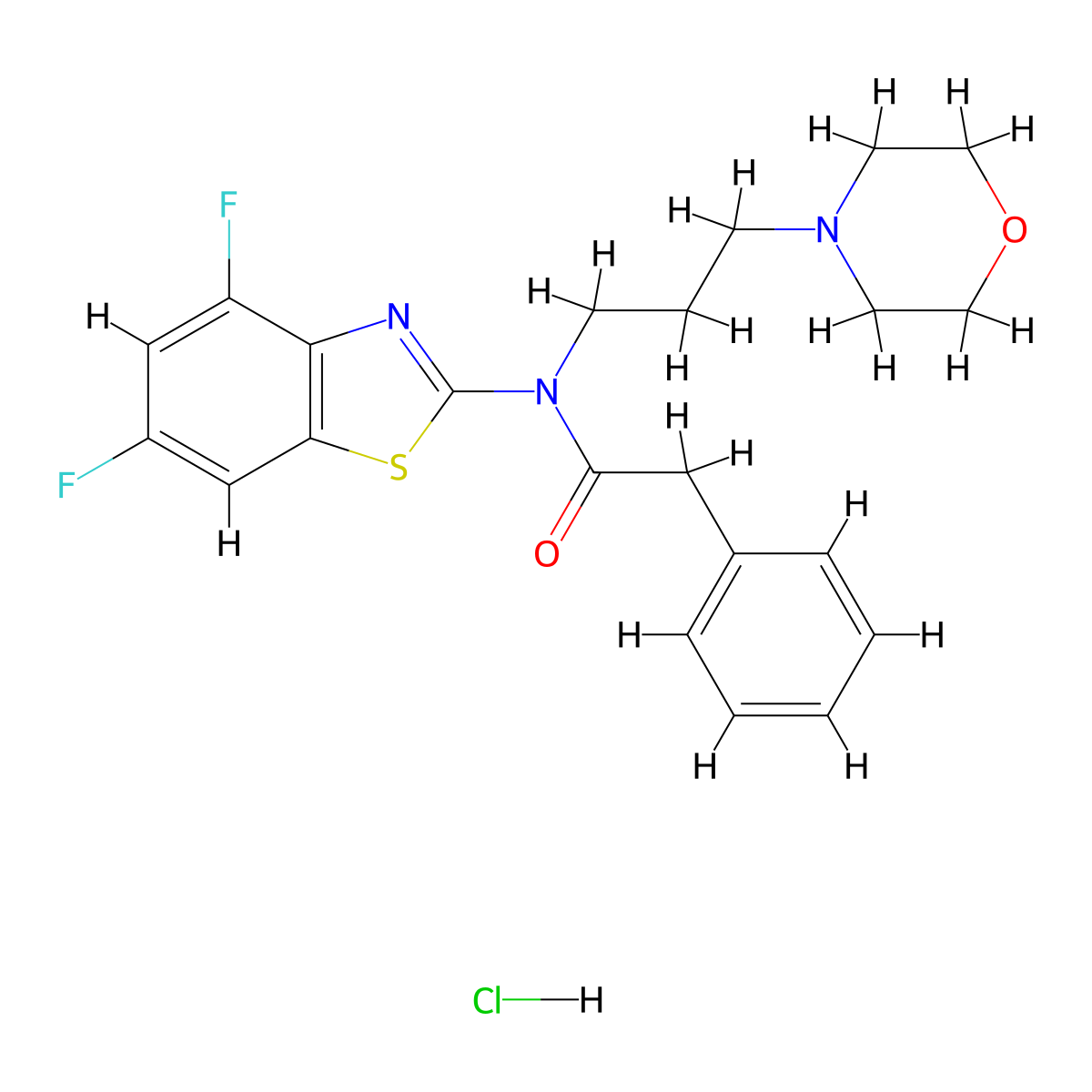 N-(4,6-difluorobenzo[d]thiazol-2-yl)-N-(3-morpholinopropyl)-2-phenylacetamide hydrochloride molecular structure, CAS 1216573-03-3