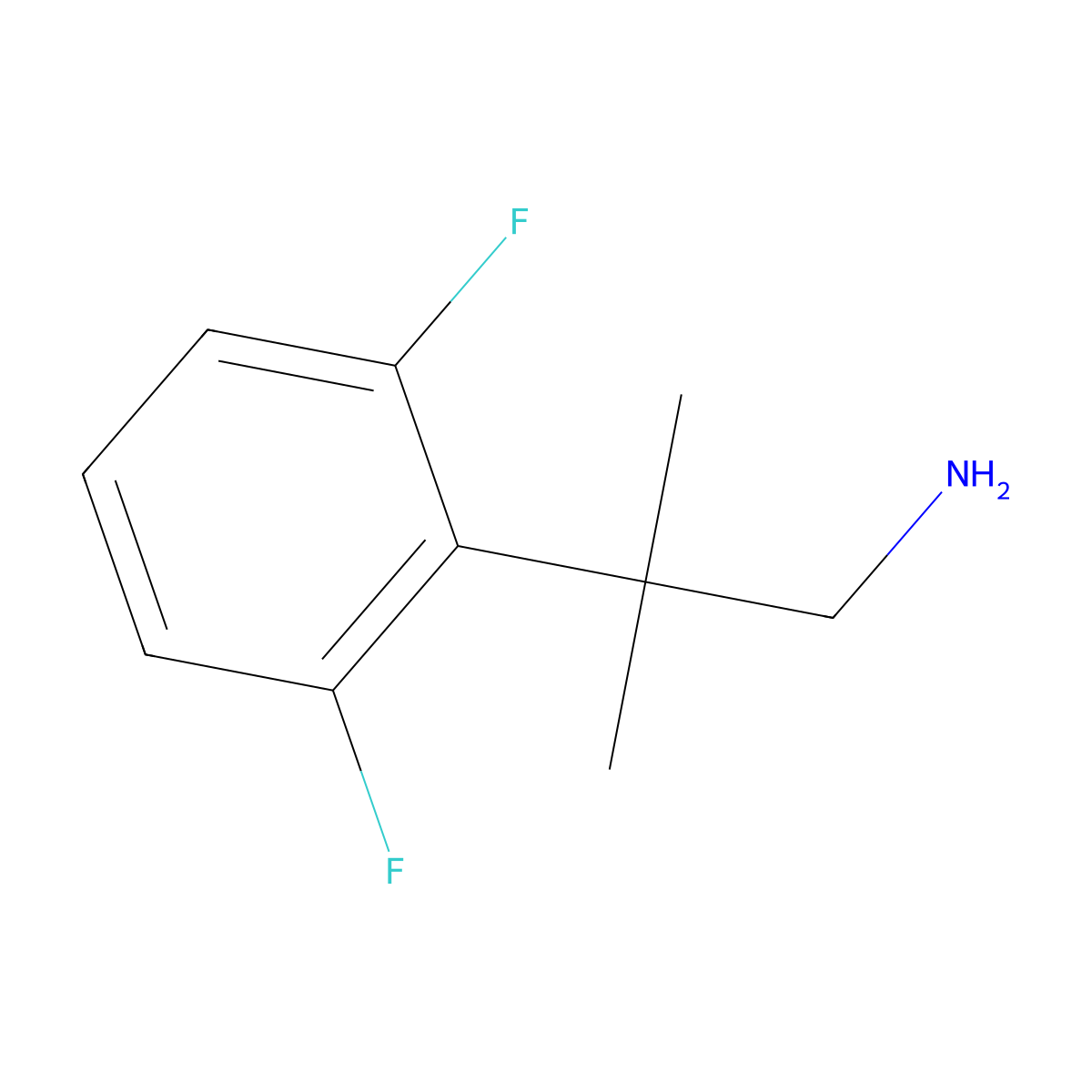 2-(2,6-Difluorophenyl)-2-methylpropan-1-amine molecular structure, CAS 1216581-83-7