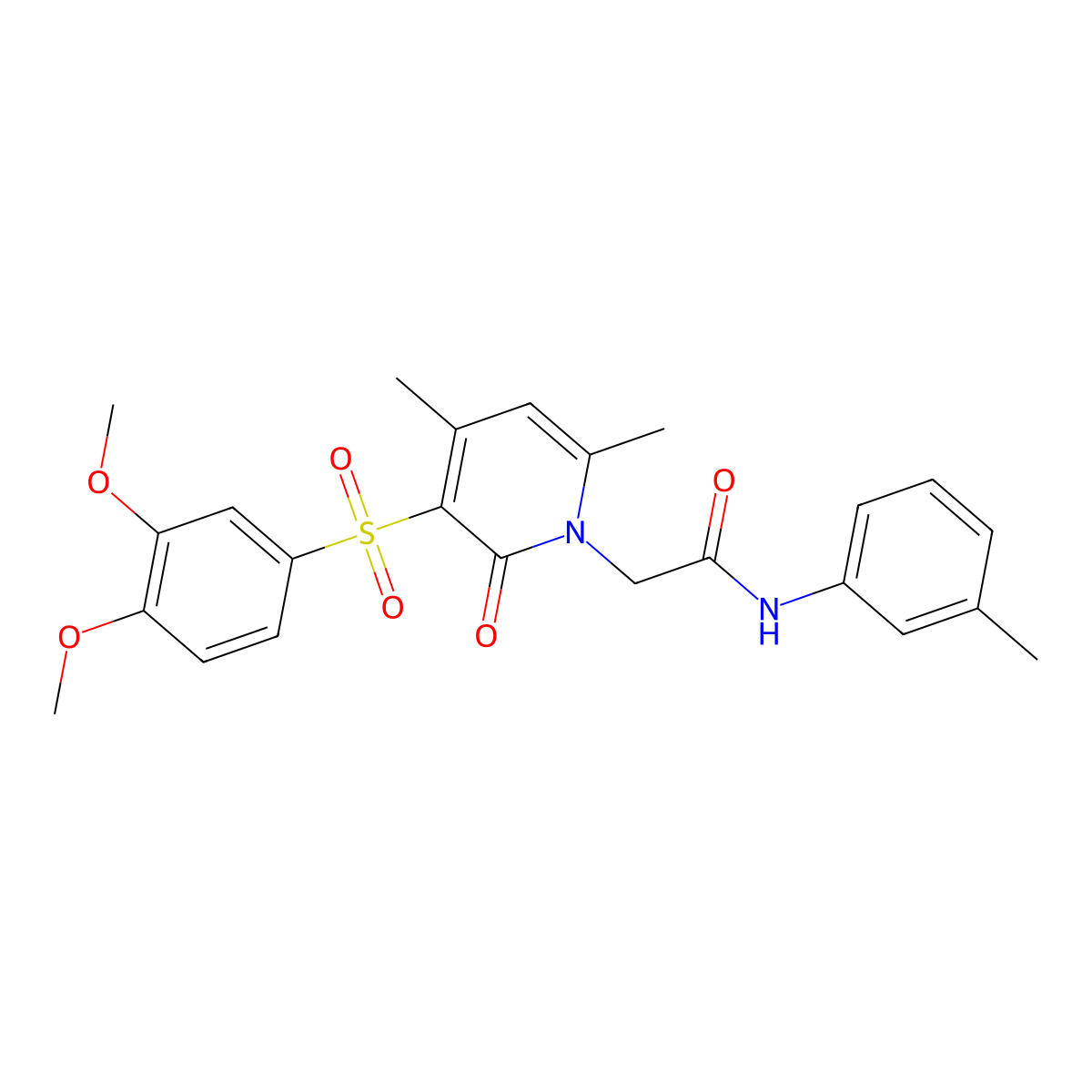 2-(3-((3,4-dimethoxyphenyl)sulfonyl)-4,6-dimethyl-2-oxopyridin-1(2H)-yl)-N-(m-tolyl)acetamide molecular structure, CAS 1216583-80-0